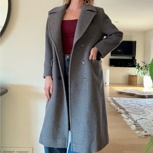 Pendleton Charcoal Double-Breasted Trench Coat